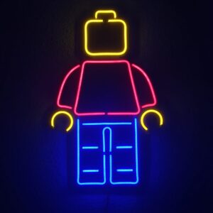 Świecący Ludzik klocek - LED Neon - Prezent - Dekoracja