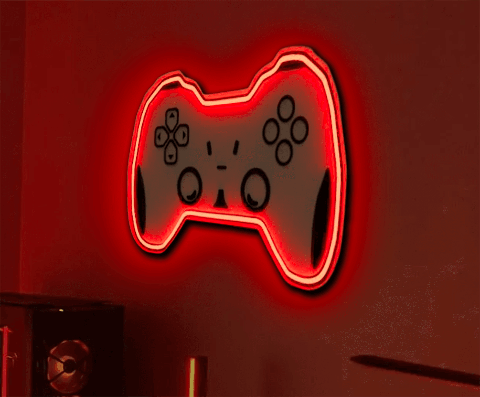 🎮 Gamepad / Pad do gier LED Neon - Pokój gracza – dekoracja ścienna lampka nocna ozdoba