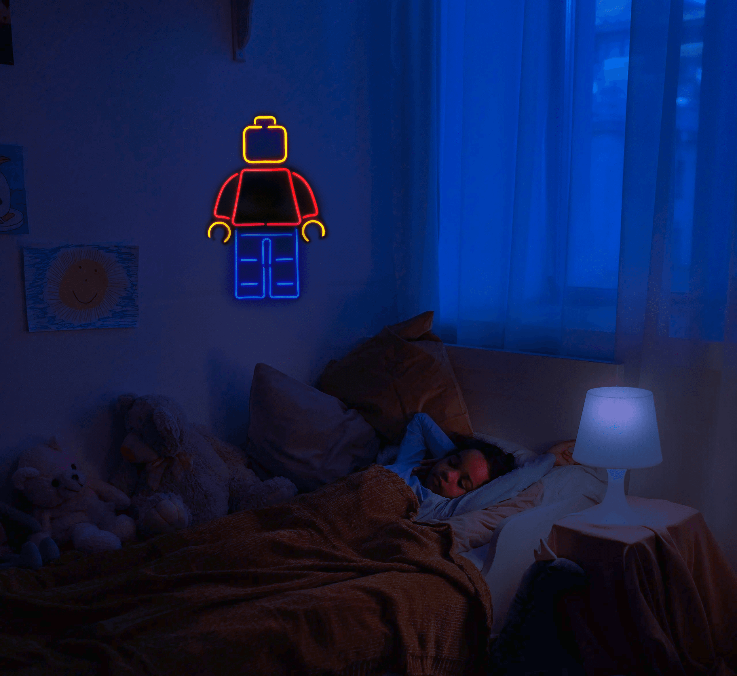 Świecący Ludzik klocek - LED Neon - Prezent - Dekoracja - obrazek 4